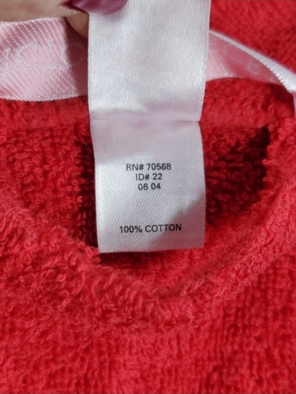 Vintage Y2K Victoria's Secret Red Cotton Terry Bathrobe Robe M 2004 - Picture 9 of 10